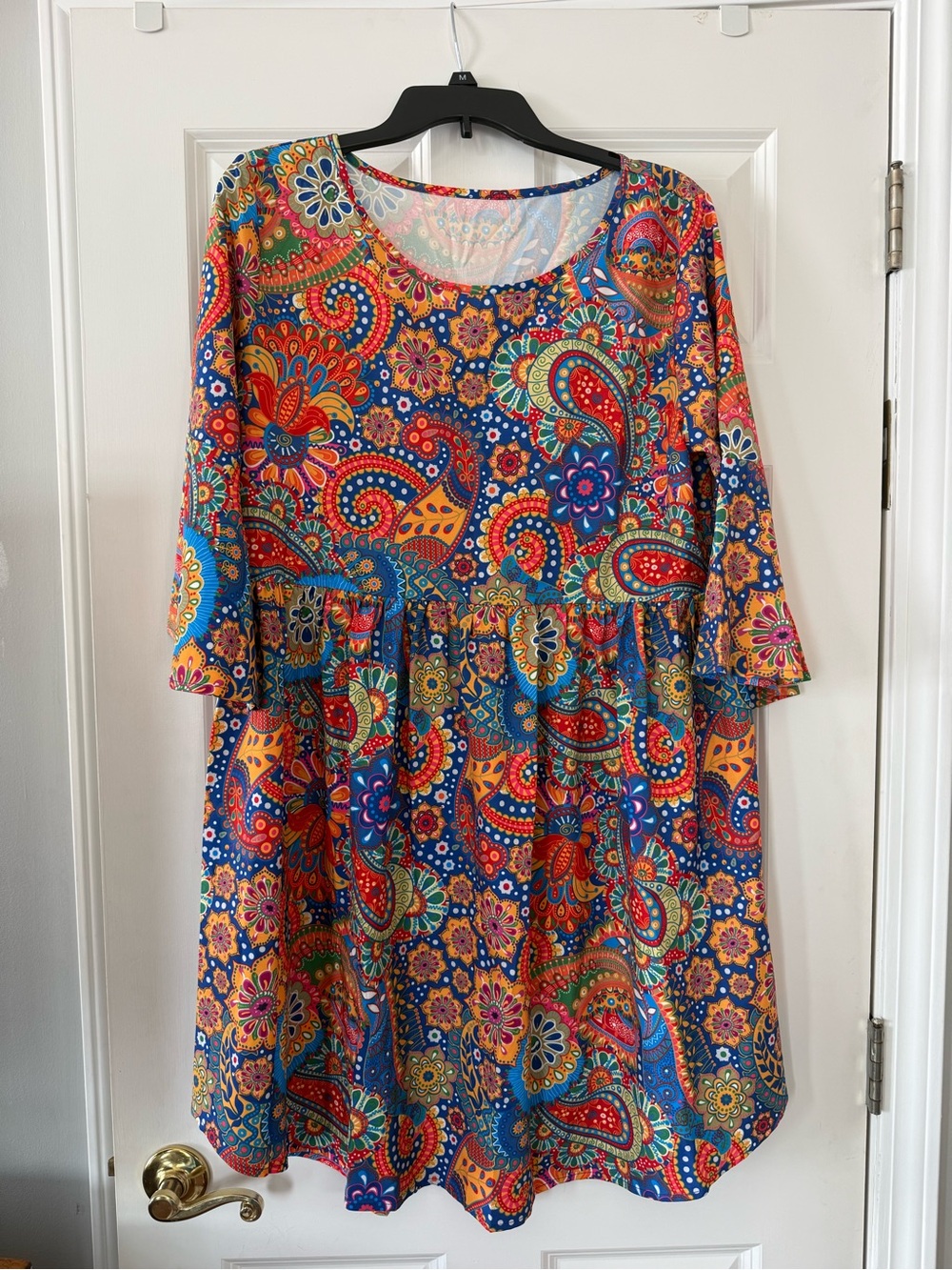 Girls' Blue Multi Paisley Print Dress